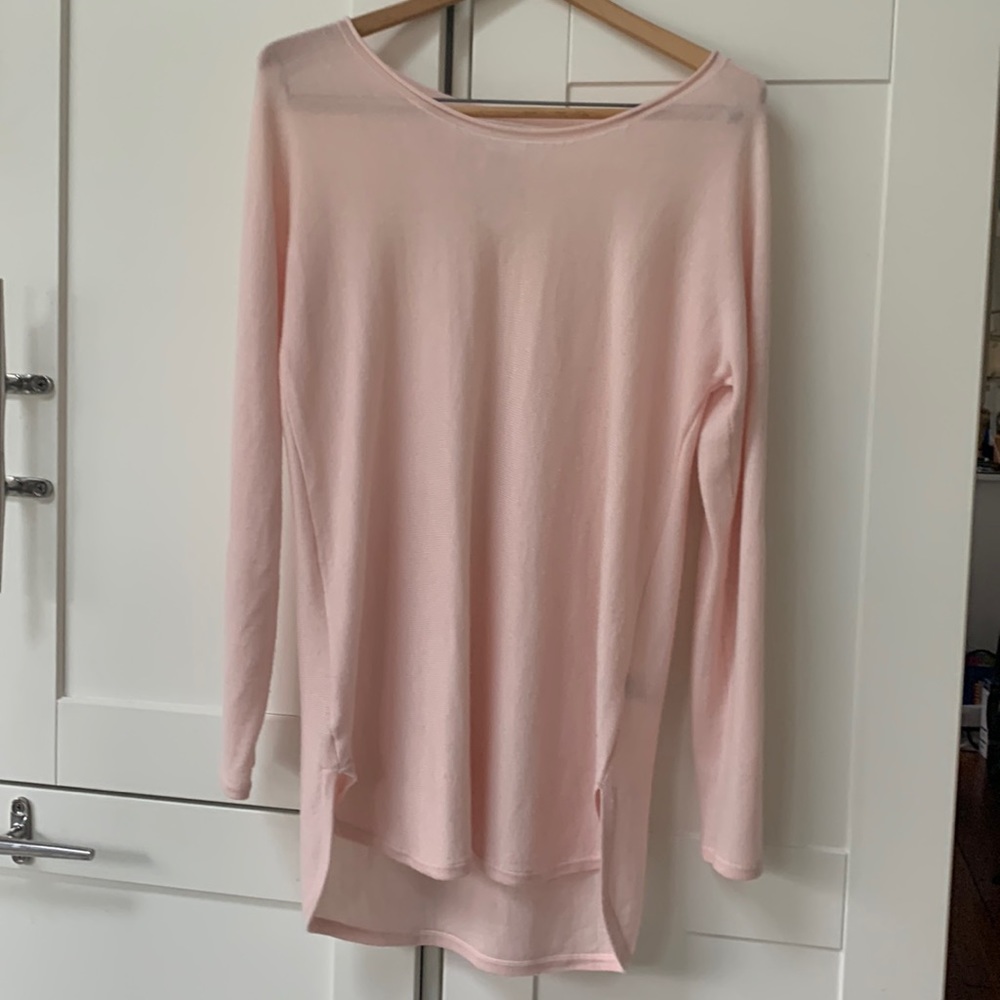 Max Studio Extrafine pink merino wool sweater tunic sz M